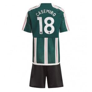 Manchester United Casemiro #18 Replica Away Stadium Kit for Kids 2023-24 Short Sleeve (+ pants)